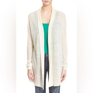 Vince Linen Blend Cardigan cream ivory beige open front Nordstrom S M L XL